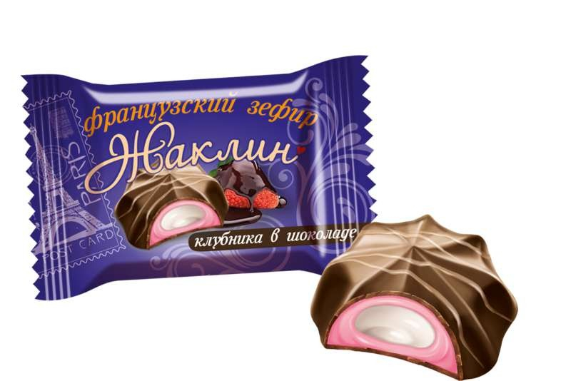 Жаклин Французский зефир со вкусом клубники в шоколадной глазури