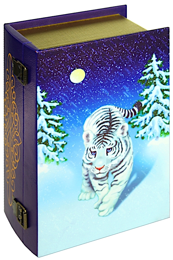 Книга Белый тигр (дерево+кожа)