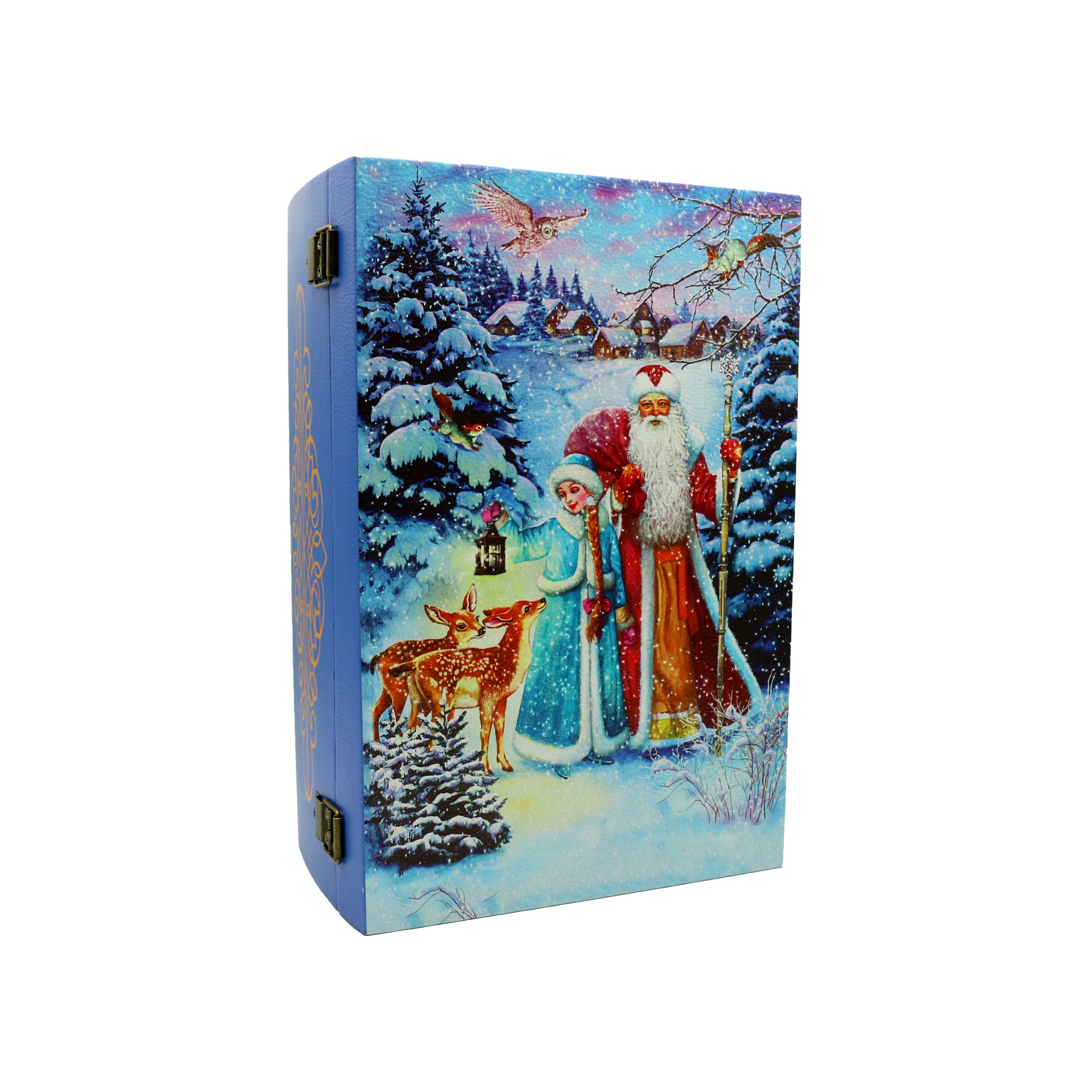 Книга Зимние гости (дерево+кожа) 0,6