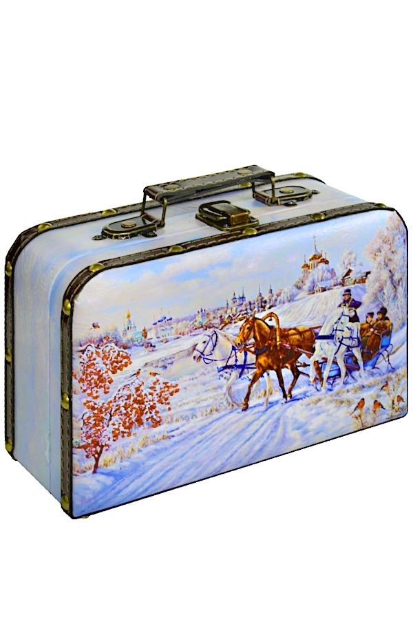 Саквояж Лихая тройка (дерево+кожа) 0,5