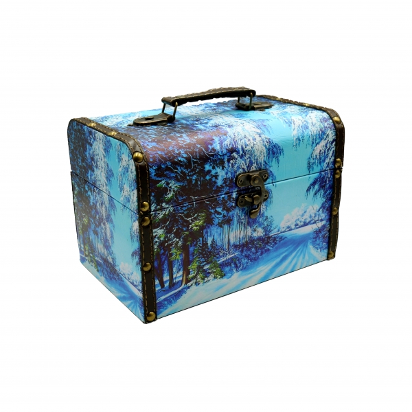 Сундук Лазурь (дерево+кожа) 1кг