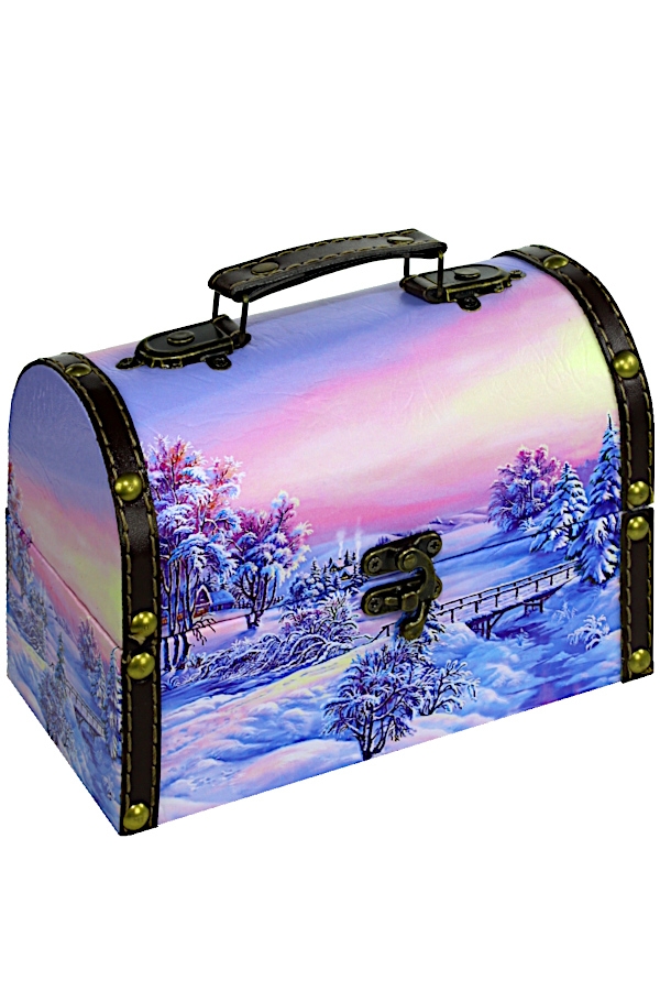 Сундук Морозное утро (дерево + кожа)